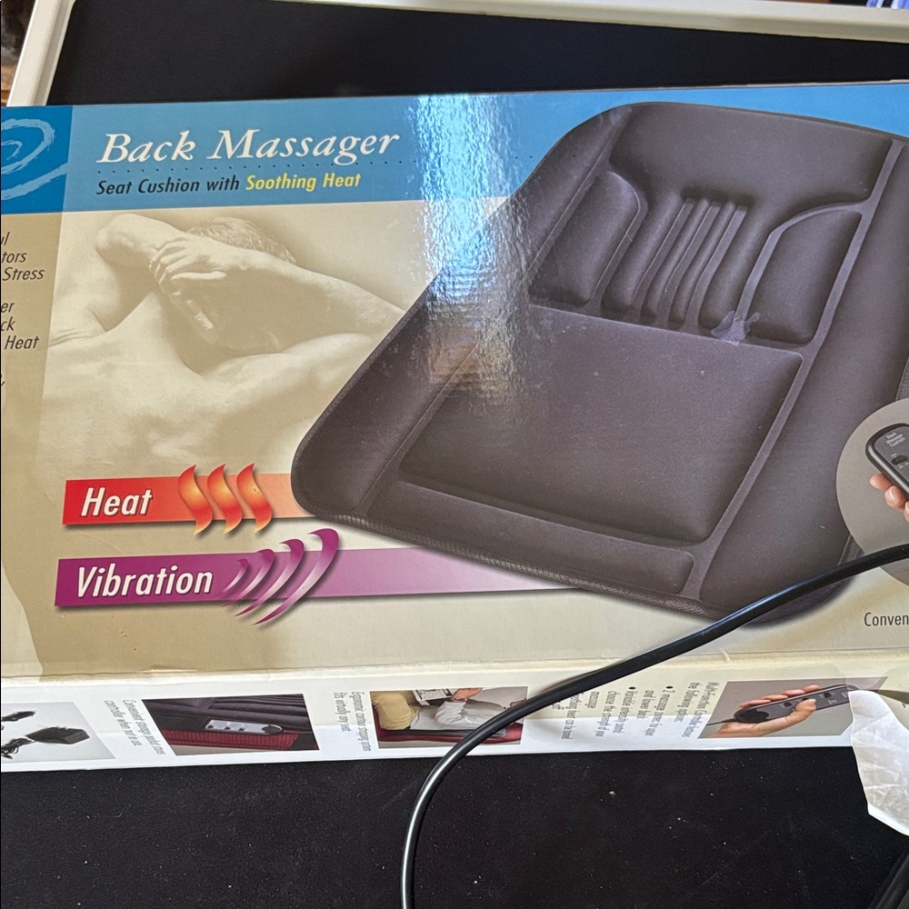 Back Massager Seat Cushion with Heat and Vibration - Dark Gray